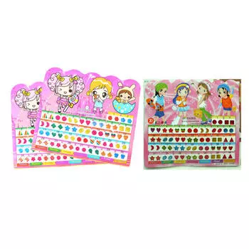 1 лист красочные детские кристаллы-палочки серьги-наклейки детские украшения вечерние игрушки в подарок модные