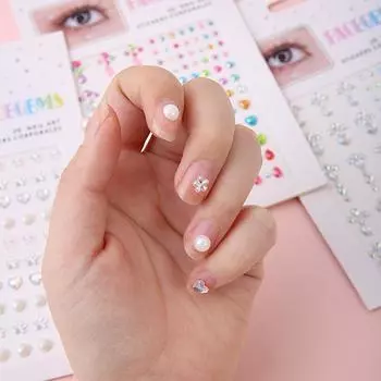 1 лист красочных бабочек, украшение для лица, алмазная наклейка, наклейки для сверления ногтей, наклейки с драгоценными камнями, наклейки для сверления глаз, жемчужные наклейки 6