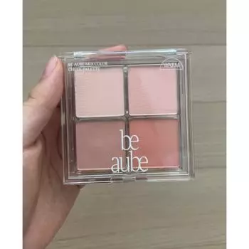 /{ 1 лист [одиночный][be aube] палитра для щек, [теплая смесь]