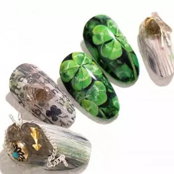 1 лист полезных, простых в использовании, наклеек для ногтей, принадлежностей для дизайна ногтей, наклеек с зелеными листьями, шляпами с совой, наклеек для салона красоты G