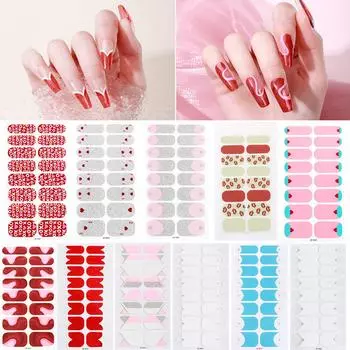 1 лист полных оберток для ногтей наклейки для ногтей полоски лака наклейки DIY блестящий клей для ногтей наклейки для ногтей для женщин и девочек ZE0420