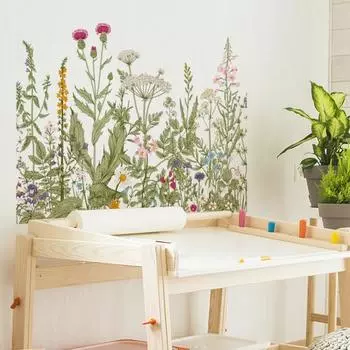 1 лист стикер для унитаза, настенная наклейка с зеленым растением, самоклеящаяся наклейка с цветочным рисунком, съемная настенная художественная наклейка, декор для ванной комнаты, гостиной 1pc