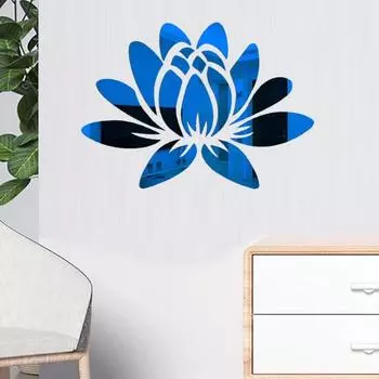 1 лист стикер на стену элегантный глянцевый водостойкий самоклеящийся красивый цветок зеркальная наклейка на стену украшение дома чёрный