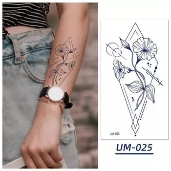1 лист водонепроницаемые прочные полупостоянные реалистичные поддельные татуировки с растениями