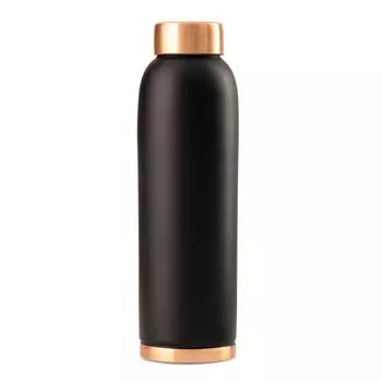 1 Litre Black 100% Pure Copper BPA Free Leakproof Copper Bottle for Home, School & Office