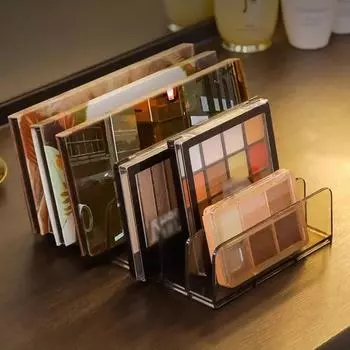 1 лоток для хранения палитры теней для век, полка-органайзер для румян для макияжа, настольная многосеточная косметическая витрина,