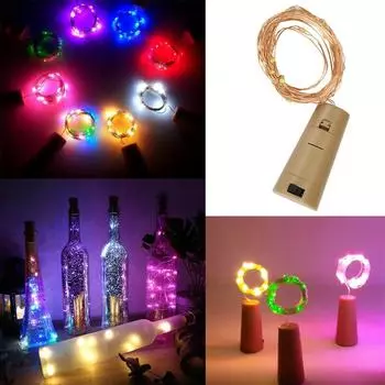 1 м 10 светодиодов, гирлянда из медной проволоки, светодиодные гирлянды, пробковая бутылка вина для домашней вечеринки, свадьбы, рождественского декора, гирлянда своими руками, светодиодные гирлянды и декоративные огни