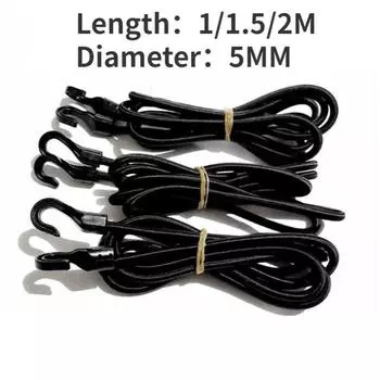 1 м/1,5 м/2 м сверхмощный эластичный банджи-амортизирующий шнур, растягивающийся пластиковый крючок, автомобильная палатка для багажа, каяк, лодка, каноэ, велосипеды, веревочная стяжка