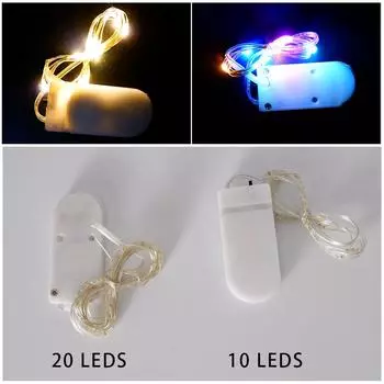 1 м 2 м 20 светодиодных гирлянд, медный провод, без батареек, украшения для рождественской свадьбы, вечеринки, светодиодные гирлянды, гирлянды 1M разноцветный