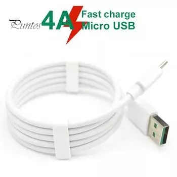1 м, 4 А, зарядный кабель Micro USB для быстрой зарядки, шнур синхронизации данных для OPPO VOOC Android 1M белый