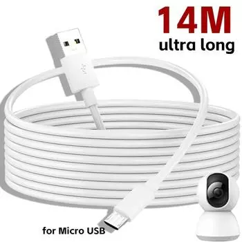 1 м/5 м/10 м/14 м сверхдлинный кабель Micro USB для зарядки термометра K3 / Xiaomi / Mijia / IP веб-камеры внешний аккумулятор зарядный шнур 1M