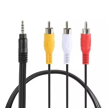 1 м DVD-телевизор между мужчинами, аудио-видео ноутбук, разъем 3,5 мм, разъем 3 RCA, AUX-кабель, адаптер, провод, AV-кабель 1m
