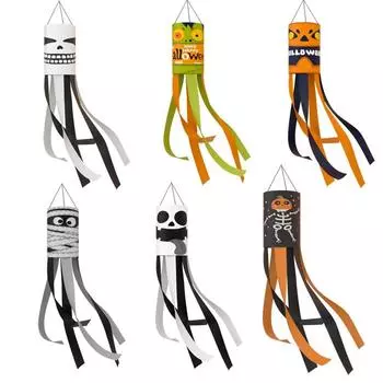 1 м флаг аэродинамической трубы на Хэллоуин, садовое дерево, флаг призрака, водонепроницаемое наружное украшение, подвесное украшение