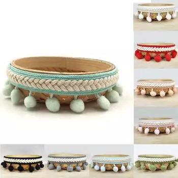 1 м кружевная вышитая бейка лента с помпоном кисточка 1,2 см украшения принадлежности DIY многоцветный розовый