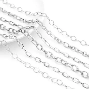 1 м/пакет, ювелирная цепочка из нержавеющей стали, кубинская цепочка, базовая цепочка в стиле панк для DIY, ожерелье, браслет, изготовление ювелирных изделий style 06