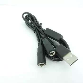 1 м USB 2.0 штекер на 2-полосный разъем постоянного тока «папа» гнездовой кабель 22awg 3A вилка 5,5x2,5 мм Шнур питания адаптер соединительная полоса 1 USB to 2 Male