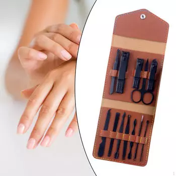 1 Маникюрный набор Кусачки для ногтей Толкатель кутикулы Инструменты для ухода за ногтями из нержавеющей стали Ножницы синий
