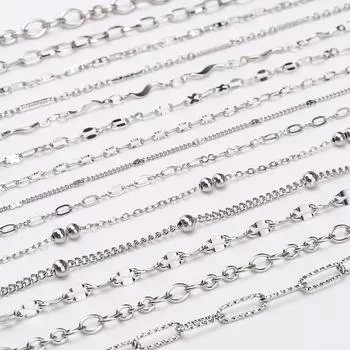 1 метр цепи из нержавеющей стали кубинская звеньевая цепь базовая панк цепь для самостоятельного изготовления ожерелья браслета ювелирных изделий 1.8mm