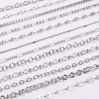 1 метр цепи из нержавеющей стали кубинские звенья цепи базовая цепь панк для DIY ожерелье браслет ювелирные изделия аксессуары 01 1.7mm