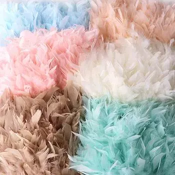 96 см натуральная кожа розовый цвет индейка перо отделка лента свадебное платье украшения швейные изделия белый