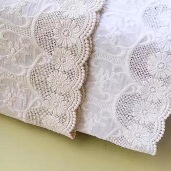 1 метр/лот 10,5 см шириной вышитое кружево для шитья, отделка гипюром, 100% хлопок, аксессуары для одежды своими руками, африканское кружево, основовязальное вязание покинуть белый