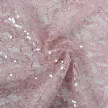 1 метр/лот 1,2 м в ширину, высококачественная розовая кружевная ткань, прозрачные пайетки, украшение, платье, ткань, аксессуар розовый