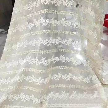 1 метр/лот, ширина 130 см, ткань из жатого шелка абрикосового цвета с вышивкой золотой нитью, для женского платья, домашнего текстиля, аксессуаров 1Meters абрикосовый