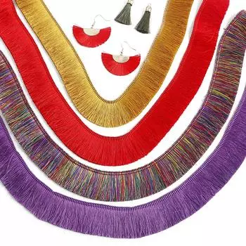 1 метр утолщенные кисточки, широкая полиэстеровая занавеска, отделка подушки, сумка для сережек, декоративная кружевная бахрома, швейные аксессуары розовый щербет