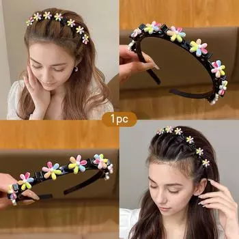 1 милая коса, повязка для волос с цветком подсолнуха, аксессуар для волос, подходит для ежедневного использования