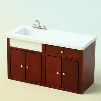 1:Миниатюрный шкафчик для кукольного домика в масштабе 12 с раковиной и ящиком, игрушки для ролевых игр red