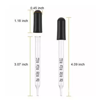 1 мл стеклянная пипетка с резиновой головкой и весами, капельница, флакон для эфирного масла, соломинка для школы, дома, науки, измерения, переноса as the picture