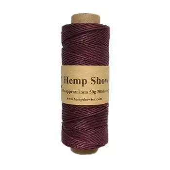 1 мм 50 г пеньковая нить 62 м рулон Бурбон [HEMP SHOW] (100% конопля) (Красное вино) [продукт]