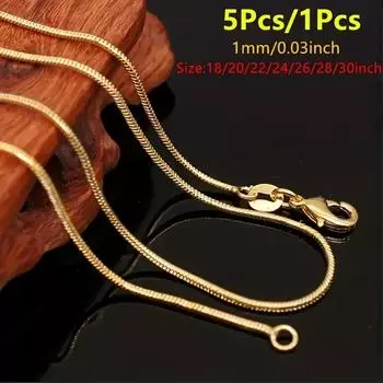 1 мм змеиная костяная цепочка змеиная цепочка, серебряные украшения женское ожерелье на ключицу новые аксессуары 16 Inch Snake Chain