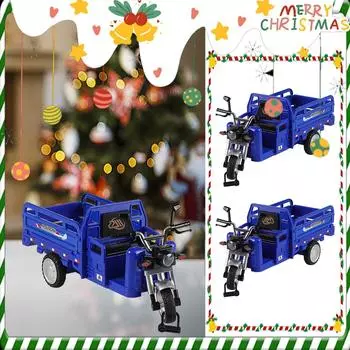 1:Модель трехколесного грузовика для доставки грузов, литая под давлением, масштаб 10 (Санбэнцзы) С инерционным механизмом на заднем колесе, коллекционная детская игрушка One Size