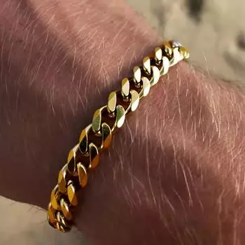 1 модный браслет-цепочка из нержавеющей стали в стиле хип-хоп, подходящий для повседневного отдыха мужчин и универсальный подарок для бутиков серебряный