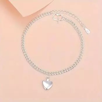 1 модный и свежий ювелирный браслет для женщин, минималистичные украшения в форме персикового сердца серебряный