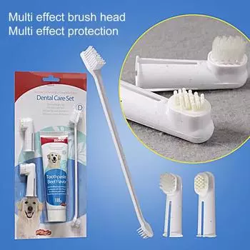 1 набор 100 г полезной эргономичной ручки многоразовой зубной пасты для домашних животных со вкусом мяты и говядины щетка для чистки зубов собак продукт 100g B