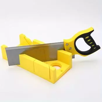1 набор 22,5°/45°/90°/135° многоугольная торцовочная пила с зажимом для шкафа, многофункциональный инструмент для резки под углом, подходит для резки деревянных досок, гипса A1 жёлтый