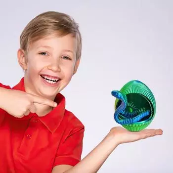 1 набор 3D-печатных фигурок в виде яйца змеи с подвижными суставами, игрушка-фиджет в виде вращающегося яйца змеи с шарнирной змеей внутри, украшение