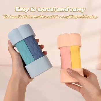 1 набор 60 мл 4-в-1 дорожный многоразовый флакон портативный герметичный многоразовый лосьон шампунь кондиционер косметический флакон пустой контейнер для туалетных принадлежностей светло-розовый