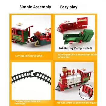 1 набор электрических рождественских игрушечных поездов со светом и звуком, регулируемая рождественская елка, подвесная классическая игрушечная железная дорога, украшение для малышей чёрный