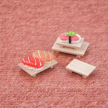 1 Набор декоративных деревянных забавных 1:12 Креативная Миниатюрная Мебель Для Кукольного Домика Модель Тарелки Для Суши B
