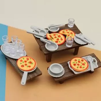 1 набор декоративных пластиковых забавных милых кукольных домиков, тарелка для барбекю, модель чашки, ролевая еда, игрушка, миниатюра