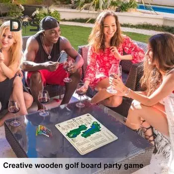 1 набор деревянных игральных костей для гольфа, настольная игра, портативная дорожная доска для счета в гольфе, игрушка для детей и взрослых, многопользовательская интерактивная настольная игрушка для гольфа, детская семейная вечеринка L