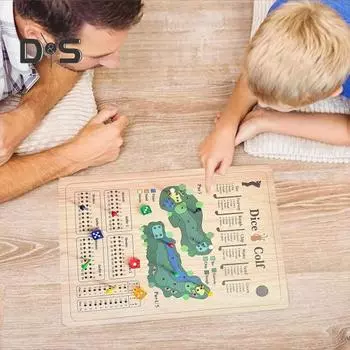 1 набор деревянных игральных костей для гольфа, настольная игра, портативная дорожная доска для подсчета очков, игрушка для детей и взрослых, интерактивная настольная игрушка для гольфа, детская семейная вечеринка, игровые принадлежности A