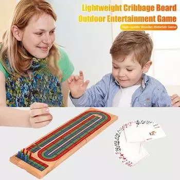 1 набор деревянных игровых приставок для игры в криббидж с игральными картами, интерактивная портативная непрерывная игра для путешествий, семейных вечеринок, вечеринок, игр