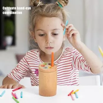 1 набор деревянных игрушек для сортировки цветов Монтессори, обучающая игра для развития мелкой моторики, развивающая мозговую деятельность A