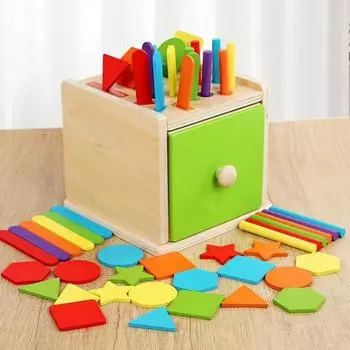 1 набор деревянных игрушек для сортировки цветов, мелкая моторика, коробка для сопоставления цветов, развивающая красочная игра для мальчиков и девочек, сбрасывающая палочки и диски A
