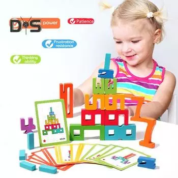 1 набор деревянных конструкторов с цифрами, обучающий фокусировке, цифровые блоки, игра на укладку, баланс, обучающие блоки для малышей, головоломка, игрушка для сопоставления A