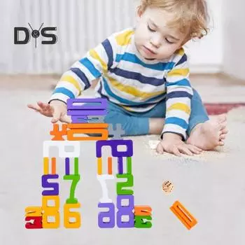 1 набор деревянных конструкторов с цифрами, тренировка мелкой моторики, тренировка внимания, обучающая игра с цифрами, игра-головоломка для малышей с цифрами A